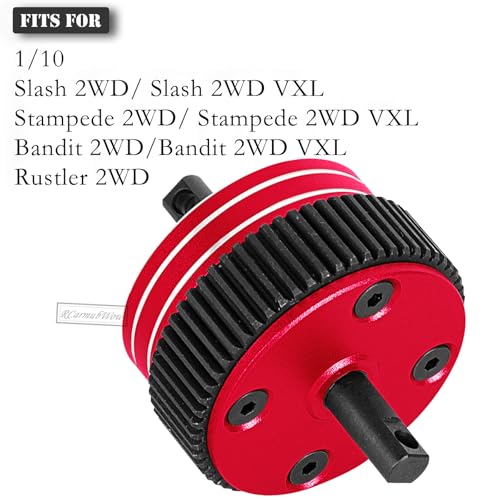 RC Gear Differential Upgrades Part for 1/10 Slash 2WD(VXL)/Stampede 2WD(VXL)/Bandit 2WD(VXL)/Rustler 2WD,Harden Steel w/Alloy Differential Transmissions,Replace #2388X,Red - color: Red(for 2wd)