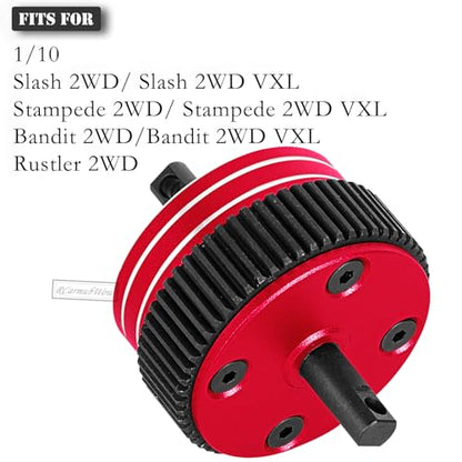 RC Gear Differential Upgrades Part for 1/10 Slash 2WD(VXL)/Stampede 2WD(VXL)/Bandit 2WD(VXL)/Rustler 2WD,Harden Steel w/Alloy Differential Transmissions,Replace #2388X,Red - color: Red(for 2wd)