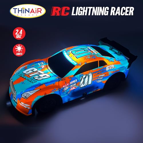Nature Bound RC Lightning Racer - High-Speed, Light Up Chassis, Radio Controlled Race Car, 1:40 Scale, Blue - color: Blue