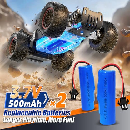Jiakora Remote Control Car, Fast RC Monster Truck with Durable Metal Body, 1:16 Off-Road RC Crawler with LED Headlights, All-Terrain Drift Car, 3 4 5 6 7 8 9 10 Year Old Boys Girls Kids Gifts - color: Black