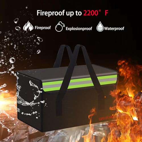 Lipo Battery Safe Bag Large Capatity Fireproof Bag for Ebike Lipo Battery Other Batteries Storage Charging Transport Home Office Travel Safe Storage Pouch - size: 450*250*250mm