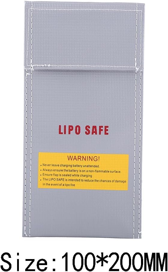 RC Battery Bag, Fireproof Explosion-Proof Safety Charger Pouch Protector 100x200mm for Drone RC Hobbyists and Outdoor Enthusiasts