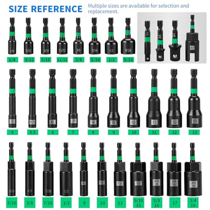 74PC Magnetic Nut Driver Set, Metric/SAE for Impact Drivers | Cr-V Nut Drivers, S2 Steel Bits, Socket Adapters, Wing Nut Driver, Quick Release Extension and Clear Lid Storage Case for DIY