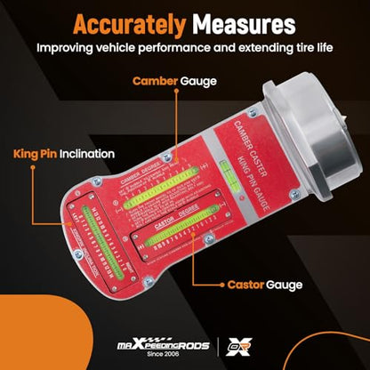 maXpeedingrods Magnetic Camber Caster Kingpin Alignment Gauge Tool | Wheel Alignment Tool Kit for Accurate Steering Adjustment