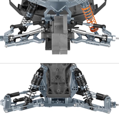 Upgrades Parts for 1/10 Slash VXL 2WD/Stampede VXL 2WD/Rustler VXL 2WD/Bandit VXL 2WD,Aluminum Front Steering Block Knuckles & C-Hubs Caster Blocks & Rear Hubs Hops Up,Titanium - color: Titanium(upgrades Parts)