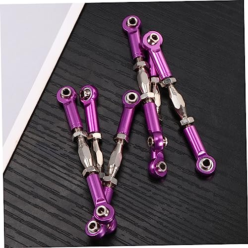 6pcs Adjustable Pull Rod Linkage Turnbuckle Rod for Rc Car Machined Metal Easy Install for Rc Vehicles - color: Purple