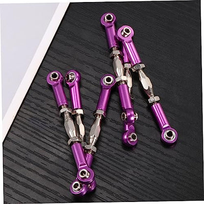 6pcs Adjustable Pull Rod Linkage Turnbuckle Rod for Rc Car Machined Metal Easy Install for Rc Vehicles - color: Purple
