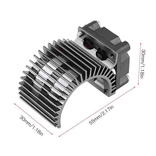 Dilwe Motor Heat Sink Heat Sink with Cooling Fan for 1/10 Scale Electric RC Car 540/550 Motor(Black)
