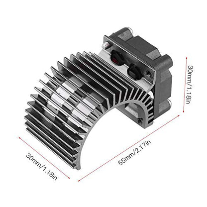 Dilwe Motor Heat Sink Heat Sink with Cooling Fan for 1/10 Scale Electric RC Car 540/550 Motor(Black)