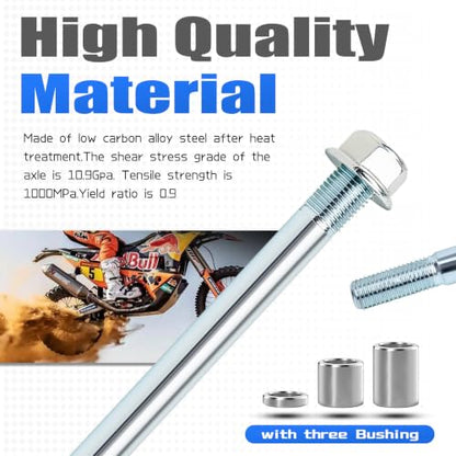Mokuo 12mm 205mm Front Rear Axle with Bushing 5mm 20mm 30mm Fit for Pit Dirt Bike Moped Scooter QUAD ATV Mini Bike Parts - size: 12-205