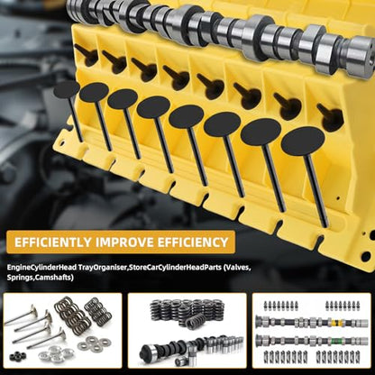 Engine Cylinder Head Organizer Valves Tool,Engine Organizer Parts Tray,Valvetrain Organizer Trays,Engine Cylinder Head Tray Organiser,Store Car Cylinder Head Parts (Valves, Springs, Camshafts)