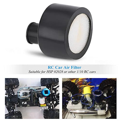 Pilipane RC Car Air Filter with Sponge –1.3x1.3 inch High Flow RC Air Filter for 1/10 Scale Nitro RC Cars Replacement Part Compatible for HSP 02028 and Other Models