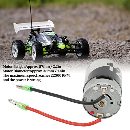 550 Brushed Motor, 22500 RPM High Speed Motor Two Way Bearing 12T Aluminum Alloy RC Parts for 1/10 Climbing Car Big Bike