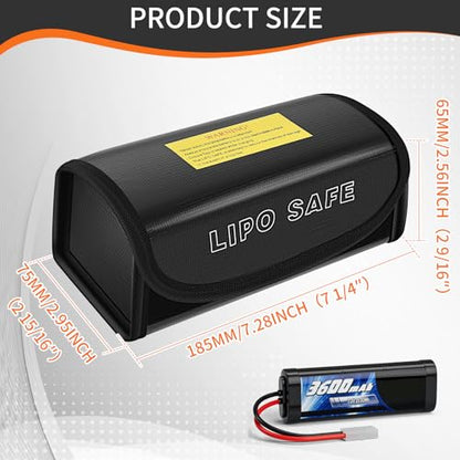 2 PCS Lipo Safety Bag Fireproof, Lipo Battery Safe Box, Explosion Proof Battery Guard Safe Pouch, Portable Charging Case for Charger and Phone