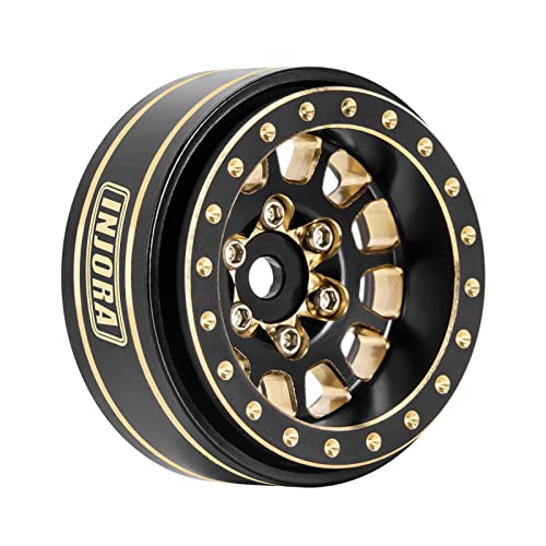 INJORA 42g 1.0 Plus Brass -3.75mm Offset Wheel for 1/24 1/18 RC(Black&Gold) - color: Black&gold