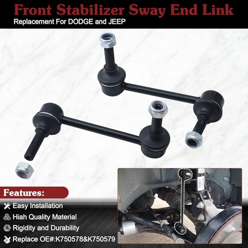 2* K750578 K750579 Front Sway Bar Link - Reduce SUV Body Roll | Compatible with 2011-2018 Dodge Durango 2011-2015 Jeep Grand Cherokee - color: 1*K750578 1*K750579, size: Sway Bar Link