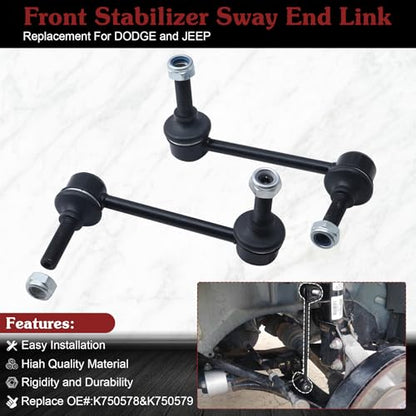 2* K750578 K750579 Front Sway Bar Link - Reduce SUV Body Roll | Compatible with 2011-2018 Dodge Durango 2011-2015 Jeep Grand Cherokee - color: 1*K750578 1*K750579, size: Sway Bar Link