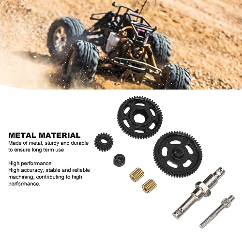 RC Transmission Gear Set, 8Pcs Heavy Duty Steel Gearbox Upgrade for Axial SCX24 1/24 RC Crawler Car, High Performance Metal Gears with Stainless Steel and Copper