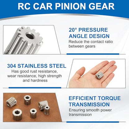 uxcell 1 Mod 13T Spur Gear 4mm Bore, 304 Stainless Steel Pinion Gear, 20°Pressure Angle, for Spur Rack and RC Model Car or Motor DIY - size: 1 Mod 13T, 4mm