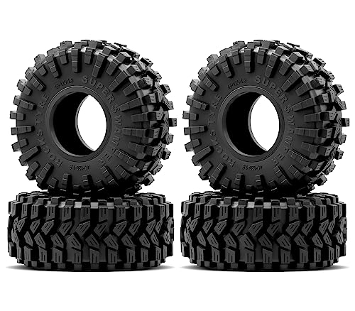 OGRC 1.9" RC Tires All Terrain Tires for SCX10 1/10 RC Crawler (120 * 45mm) | 112g/PC, with Foam Inserts, for SCX10 TRX4 Gen8 1/10 Scale Rock Crawlers