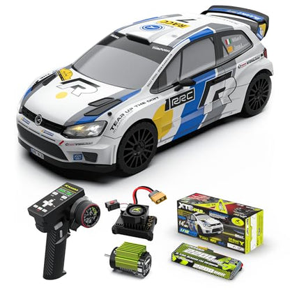 RLAARLO 1/12 Brushelss RC Cars for Adult Top Speed 50+ MPH Rally Car All Terrain RC Truck 4W Off-Road Monster Trucks with Gyro Waterproof Remote Control Car (White) - color: Blue-white