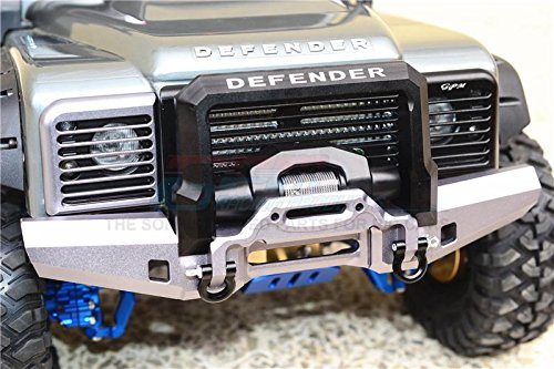 GPM For Traxxas TRX-4 Trail Defender Crawler Upgrade Parts Aluminum Front Bumper With D-Rings - 1 Set Black