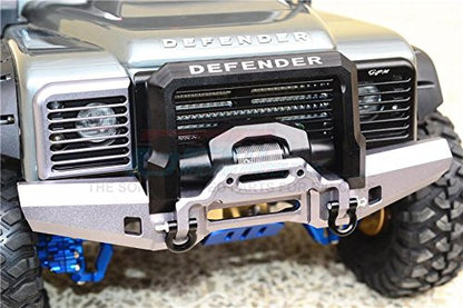 GPM For Traxxas TRX-4 Trail Defender Crawler Upgrade Parts Aluminum Front Bumper With D-Rings - 1 Set Black