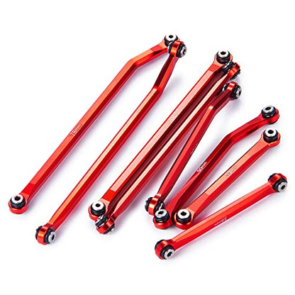 Higher Extra Clearance RC Links Linkage Set for 1/24th Axial SCX24 Gladiator AXI00005 RC Crawler Car Upgrades Parts (Red) - color: Red