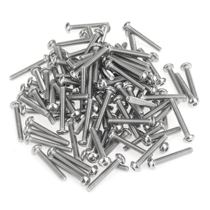 105 Pieces M2.5 x 16mm Button Head Socket Cap Screws, Thread Pitch 0.45mm, Sutemribor M2.5 Screws, 304 Stainless Steel, Fully Threaded, Silver - size: M2.5 x 16mm, style: Button Head