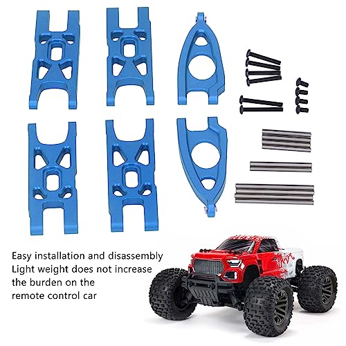 1 10 RC Front and Rear Suspension Arm Set Aluminum Alloy Upgrade Accessories for 1 10 Remote Control Car High Strength Metal Suspension Arms with Stable Performance (Blue) - color: Blue
