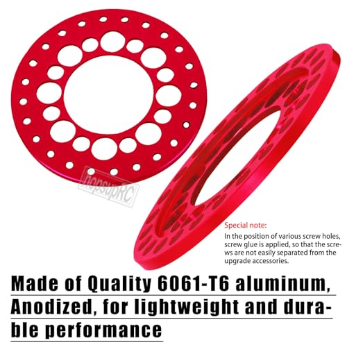 RC 1.9inch Aluminum Beadlock Wheel Rim Replacement Ring Upgrades Part for 1/10 SCX10 SCX10 II SCX10 III 90046 90047 TRX4 D90,1.9" Wheels/Rims Crawler RC Car.Red(4PCS) - color: Red(4pcs)