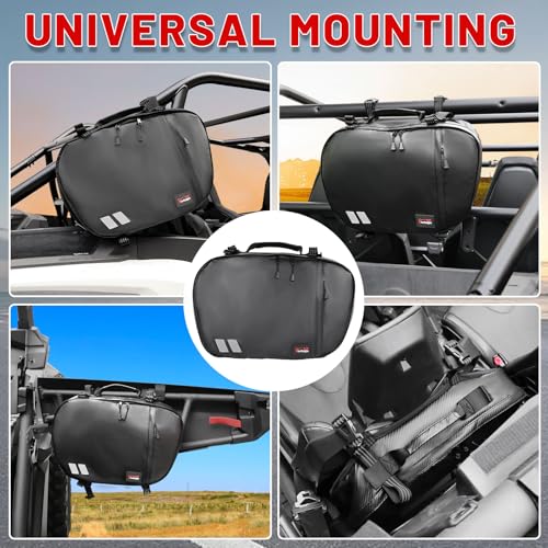 UTV Belt Bag SXS Universal Water Resistant Roll Bar Storage | Fit 1.75-2 In Rollbar; CVT Tool Organizer; Compatible with Maverick X3 Commander Defender Ranger RZR Talon Pionner All Model