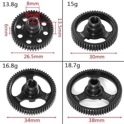 Spur Gear 48T 55T 62T 70T 48P Hardened Steel Gears for Traxxas 1/10 Ford Bronco 4-Tec 2.0/4-TEC 3.0 Upgrade Parts (48T) - size: 48T