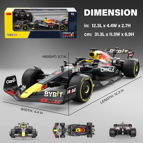 Voltz Toys Authentic Licensed 1:18 F1 RedBull Rb18 Car Remote Control Car - F1 Collection RC car Series for Kids and Adults - 2.4GHz RC Car for Gift (1:18 RedBull Rb18(NO.1)) - color: 1:18 Redbull Rb18(no.1)