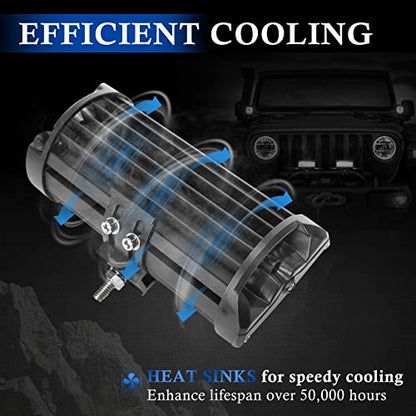 BUNKER INDUST Side Shooter LED Light Pods Wiring Harness Kit, 2 Pcs 7" Spot Flood LED Light Bar 80W Work Light Waterproof Cube Lights Off-Road Driving Bumper Light for ATV UTV Truck Boat Tractor - size: 7 Inch