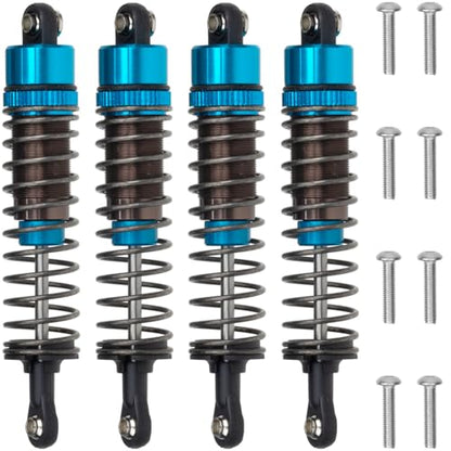 1/10 RC Crawler Shocks 4Pcs 85mm Aluminum Oil Filled Absorber Adjustable Damper Set for Tamiya CC-02 Axial SCX10 Capra D90 TRX4 Upgrades Parts (Blue)