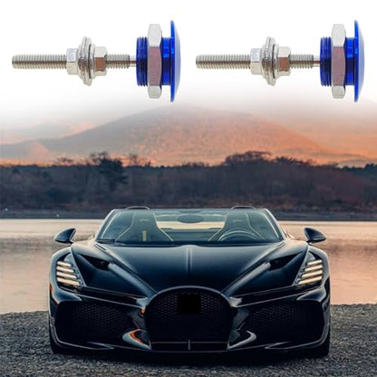 4Pcs Quick Latch Hood Pins, Universal Aluminum Quick Release Lock Latch Bumper, License Plate Lock Clip for Bumper Hood or DIY 1.25 inch(Blue) - color: Blue
