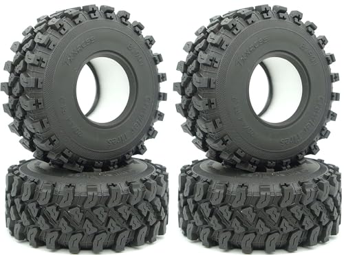 1.9 Crawler Tires 120mm/4.72in RC Rubber Tyre Set Wheel Tires for 1:10 RC Crawler Axial SCX10 90046 SCX10 III AXI03007 Tamiya CC01 D90 D110 (4Pcs) (B1901)
