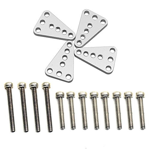 4PCS Aluminum Front Rear Shock Absorber Mount, Silver | Adjust Height Bracket, Upgrades, For 1/10 Axial SCX10 I II, RC Crawler Car - color: Silver