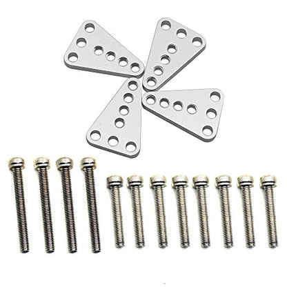 4PCS Aluminum Front Rear Shock Absorber Mount, Silver | Adjust Height Bracket, Upgrades, For 1/10 Axial SCX10 I II, RC Crawler Car - color: Silver