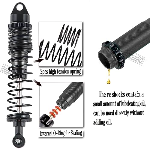 Full Aluminum Big Bore RC Shocks Absorber Damper Upgrades Part for 1/10 Slash/Stampede/Rustler/Bandit VXL 4X4 2WD,Front Rear Assembled Full Metal Shocks,4PCS Black - color: Black/4pcs