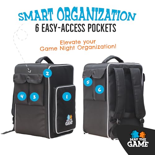 Board Game Bag: Ultimate Backpack, Travel Organizer, Storage & Carrying Case for Board and Tabletop Games (M Size) - size: Medium