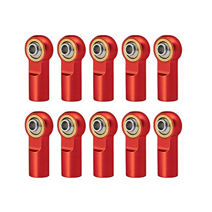 QUE-T 10pcs Metal Link Rod End M4 Ball Joint Head for RC Crawler Car (Red) - color: Red