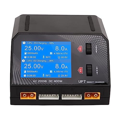 Drone Lithium Battery Charger 2 Channel Smart Black 200W 10A for RC Quadcopter and Drone Enthusiasts