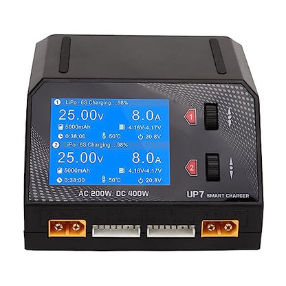 Drone Lithium Battery Charger 2 Channel Smart Black 200W 10A for RC Quadcopter and Drone Enthusiasts