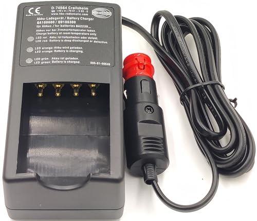 4-Pieces BA223030 3.6V Rechargeable Ni-MH Battery for HBC Sany Crane Remote Control Battery with DC 12V 24V Battery Charger (4* Battery, 1*Charger)