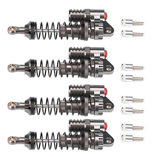 FOSA 4Pcs RC Shock Absorbers, Aluminum Alloy High Strength Springs Shocks Set Damper with 2 Bags of Screws For Axial / SCX10 / D90 / For -4 RC Crawler Car