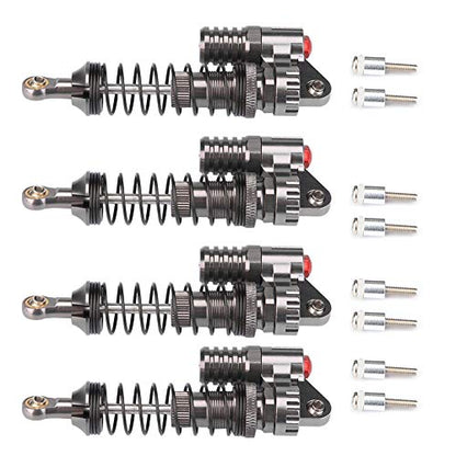 FOSA 4Pcs RC Shock Absorbers, Aluminum Alloy High Strength Springs Shocks Set Damper with 2 Bags of Screws For Axial / SCX10 / D90 / For -4 RC Crawler Car