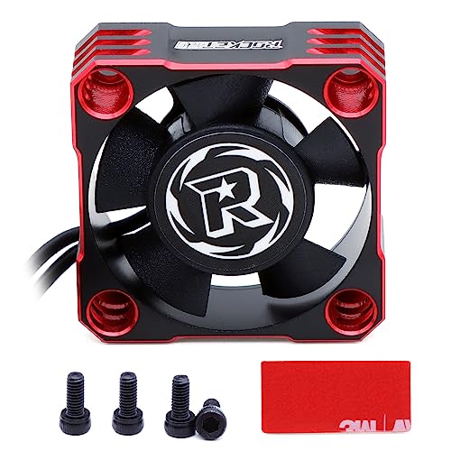 30mm Motor Cooling Fan,28000RPM ESC Cooling Fan,HeatSink for 1/8 1/10 1/12 Scale Car 540 550 Brushless Motor (Red) - color: red