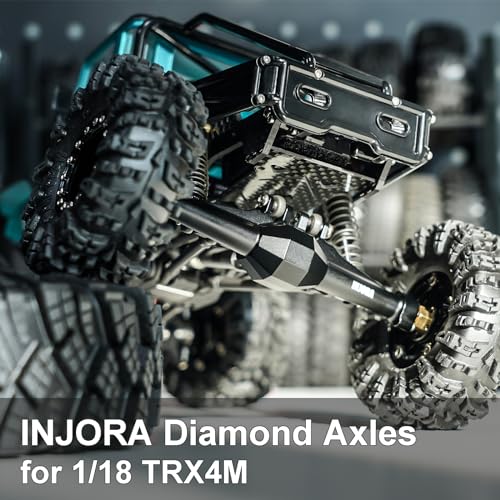 INJORA +4mm Diamond Axles with Lay Down Servo Mount & Links for 1/18 TRX4M(Black) - color: Black
